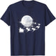 Christmas Santa Claus Flying Past the Moon Dragon Sleigh T-Shirt - T-Shirt | Navy