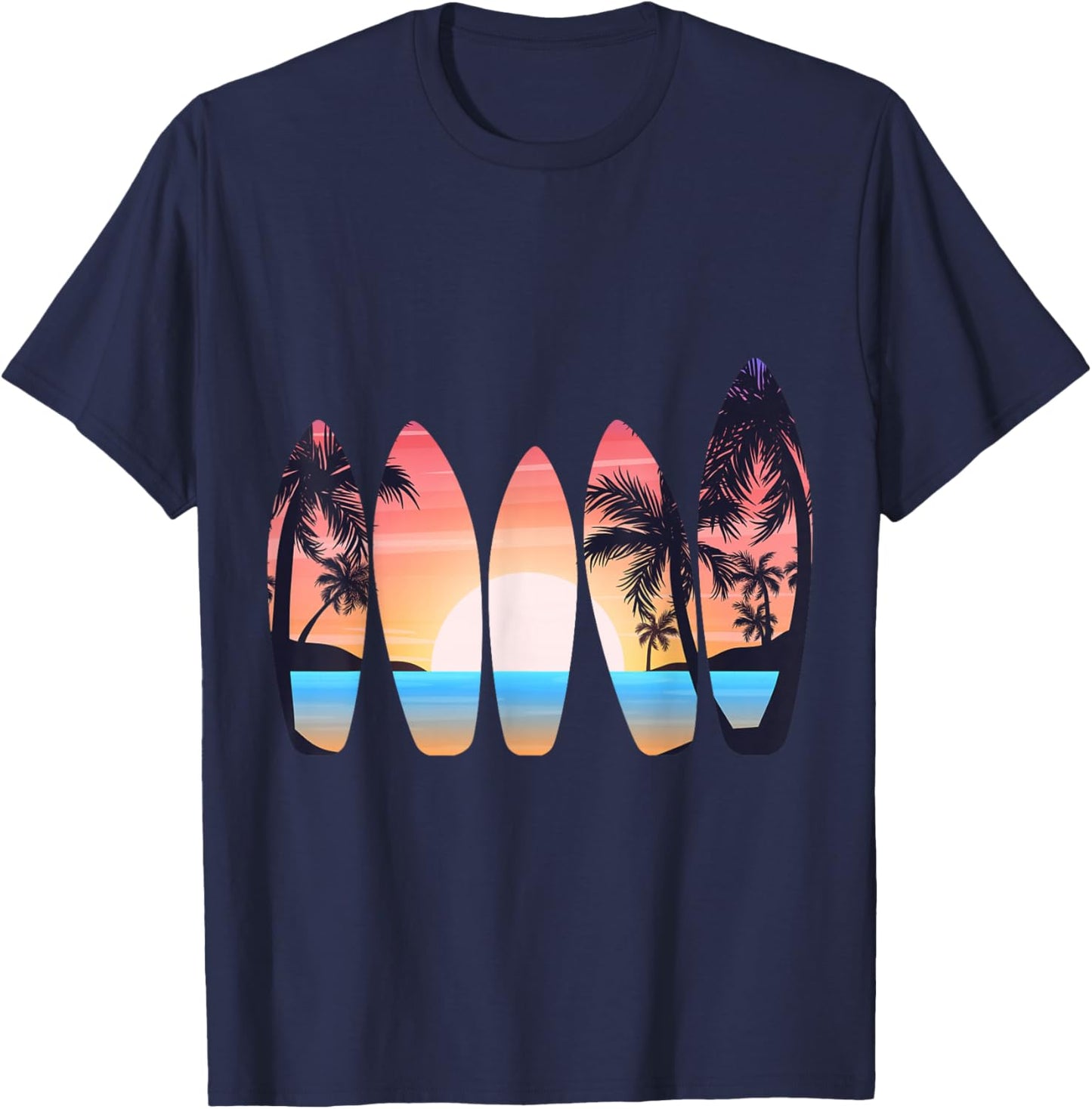 Vintage Classic Retro Surfboarder Surfer Surfing Surfboard T-Shirt - T-Shirt | Navy