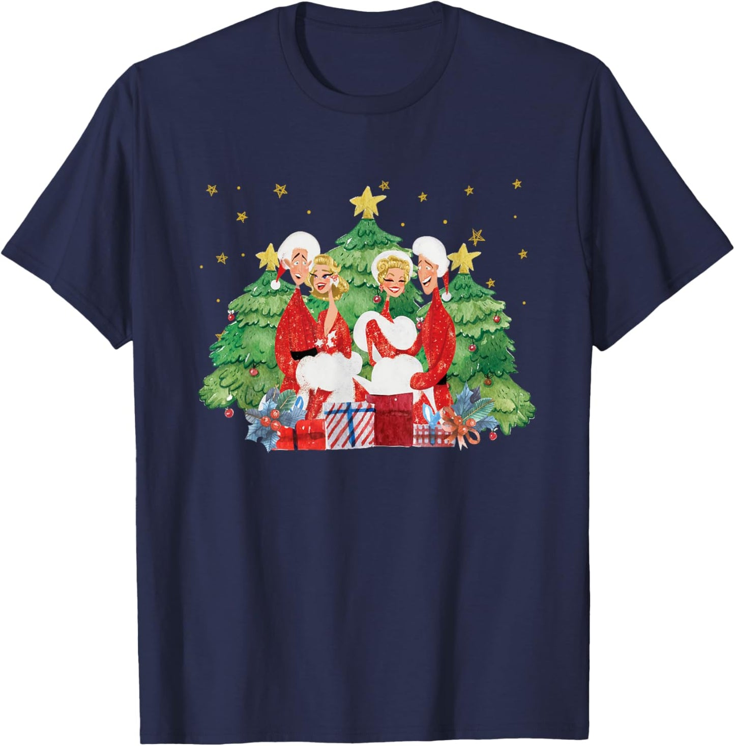 Vintage Retro Christmas Holiday White Movie 1954 80s Song T-Shirt - T-Shirt | Navy