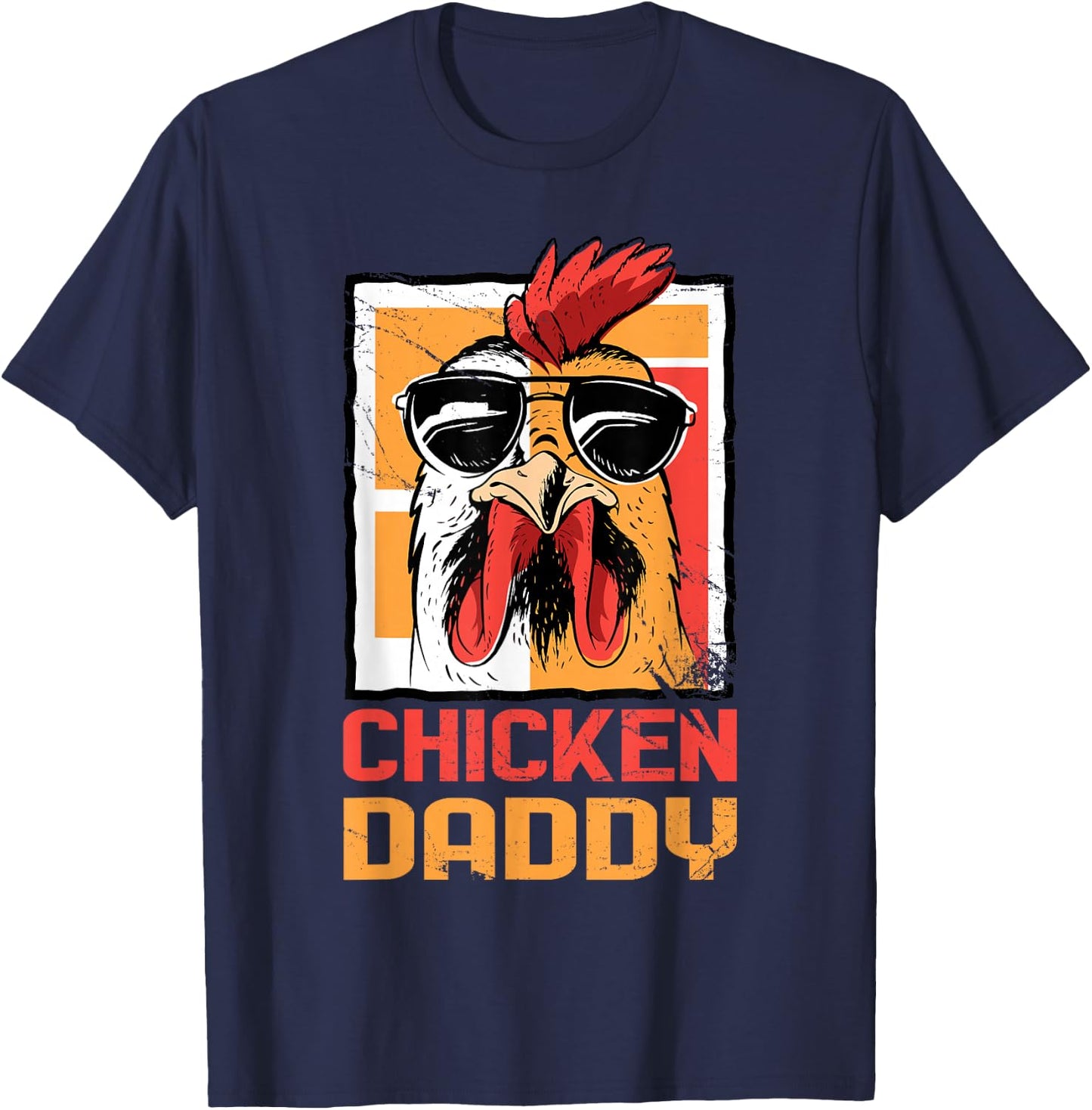 Chicken Daddy Funny Poultry Farmer Fathers Day T-Shirt - T-Shirt | Navy