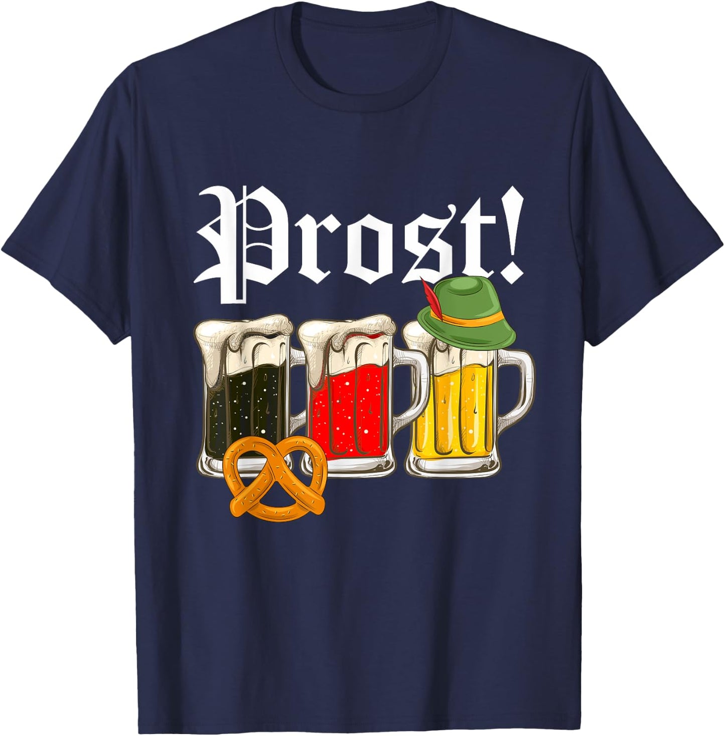 Cheers Beer Pretzel Lover Oktoberfest Festival 2019 Drinking T-Shirt - T-Shirt | Navy
