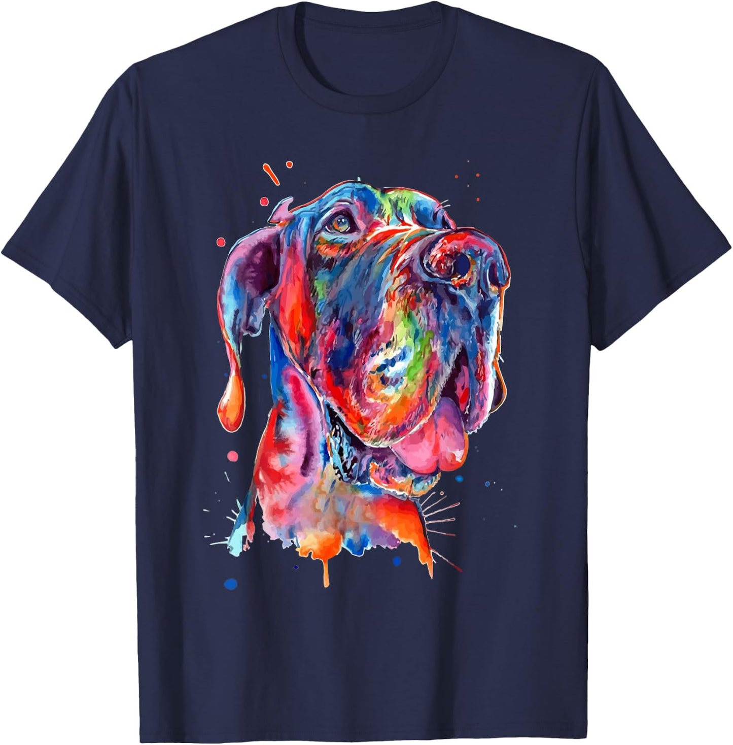 Great Dane Splash Art Dane T-Shirt - T-Shirt | Navy