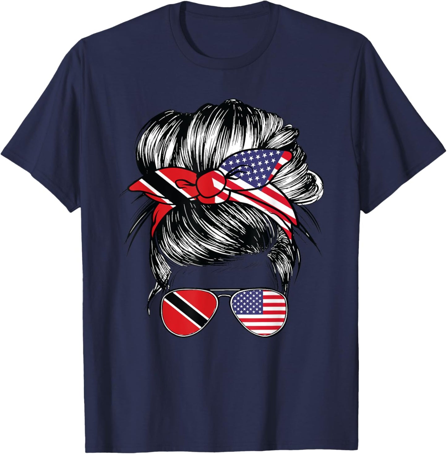Trinidad Flag Trinidadian Women American USA Trinidad T-Shirt - T-Shirt | Navy