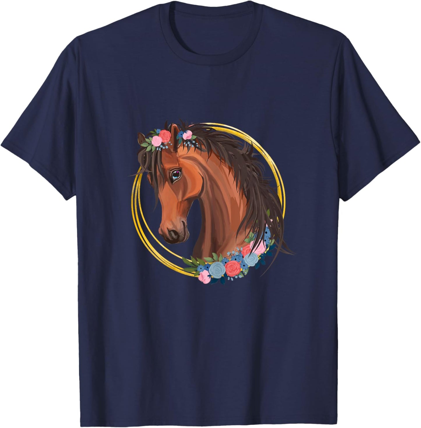 Horse Lover Shirt Girls Horseback Riding Equestrian Horse T-Shirt - T-Shirt | Navy