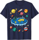 Flat Earth Map Model Globe Conspiracy Believer T-Shirt - T-Shirt | Navy