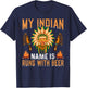 My Indian Name Is Runs With Beer Funny Drinking T-Shirt - T-Shirt | Navy
