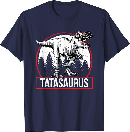 Tatasaurus Dinsoaur Tata Saurus Fathers Day T-Shirt - T-Shirt | Navy