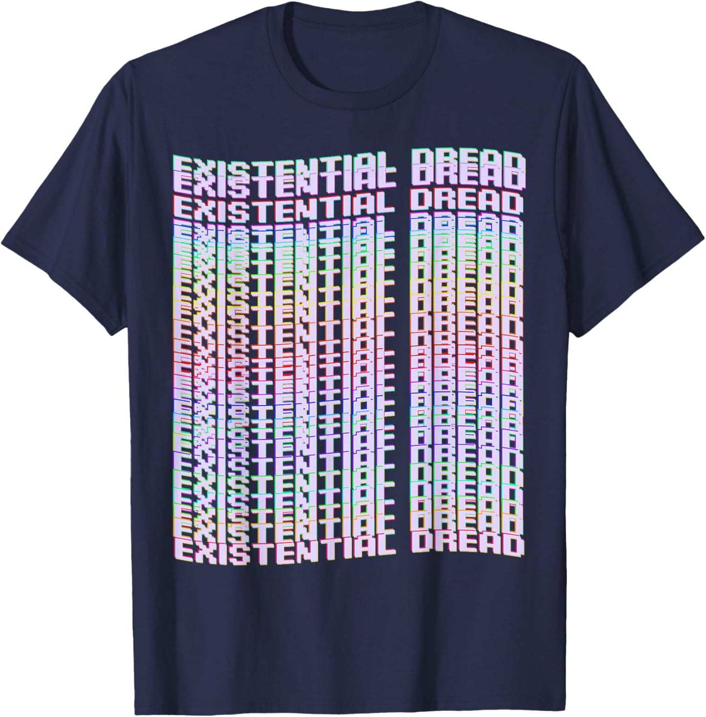 Existential Dread Vaporwave Streetwear Aesthetic Cyberpunk T-Shirt - T-Shirt | Navy
