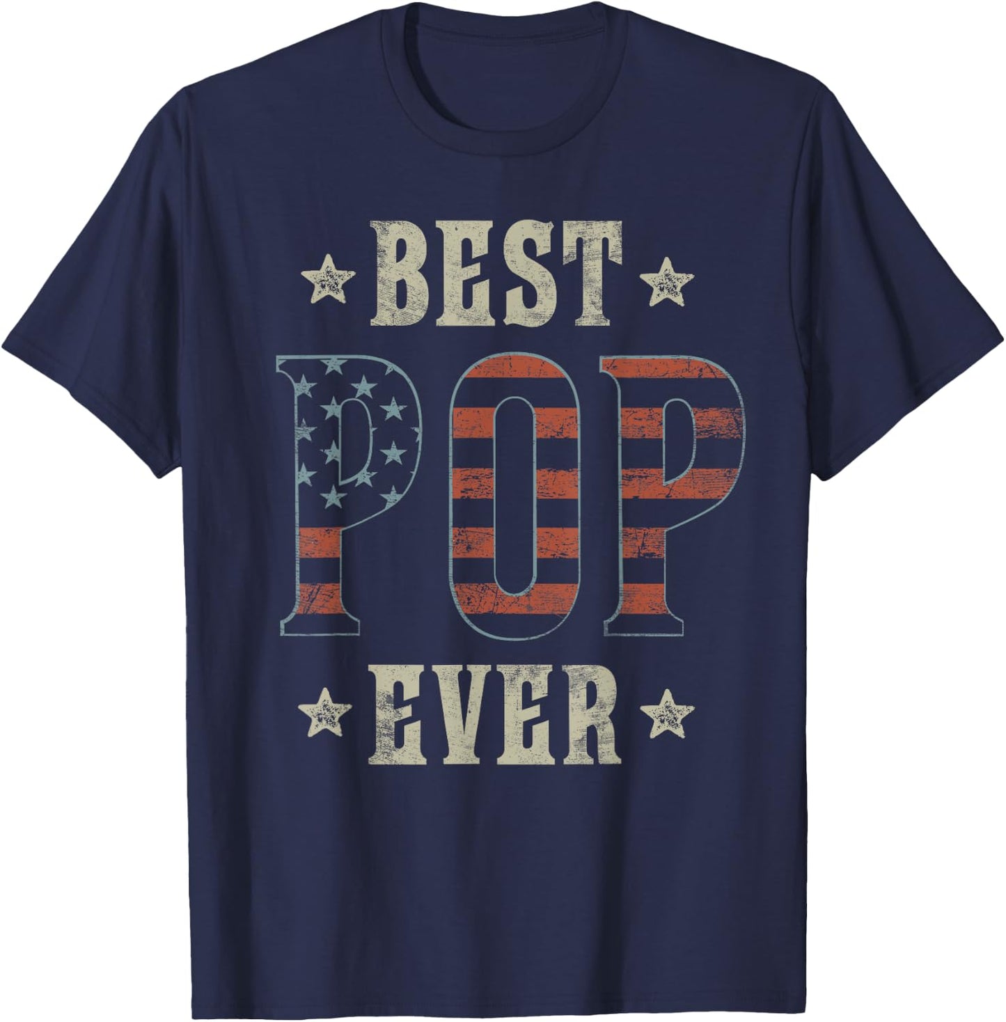 Best Pop Ever Patriotic American Flag Design Pop T-Shirt - T-Shirt | Navy