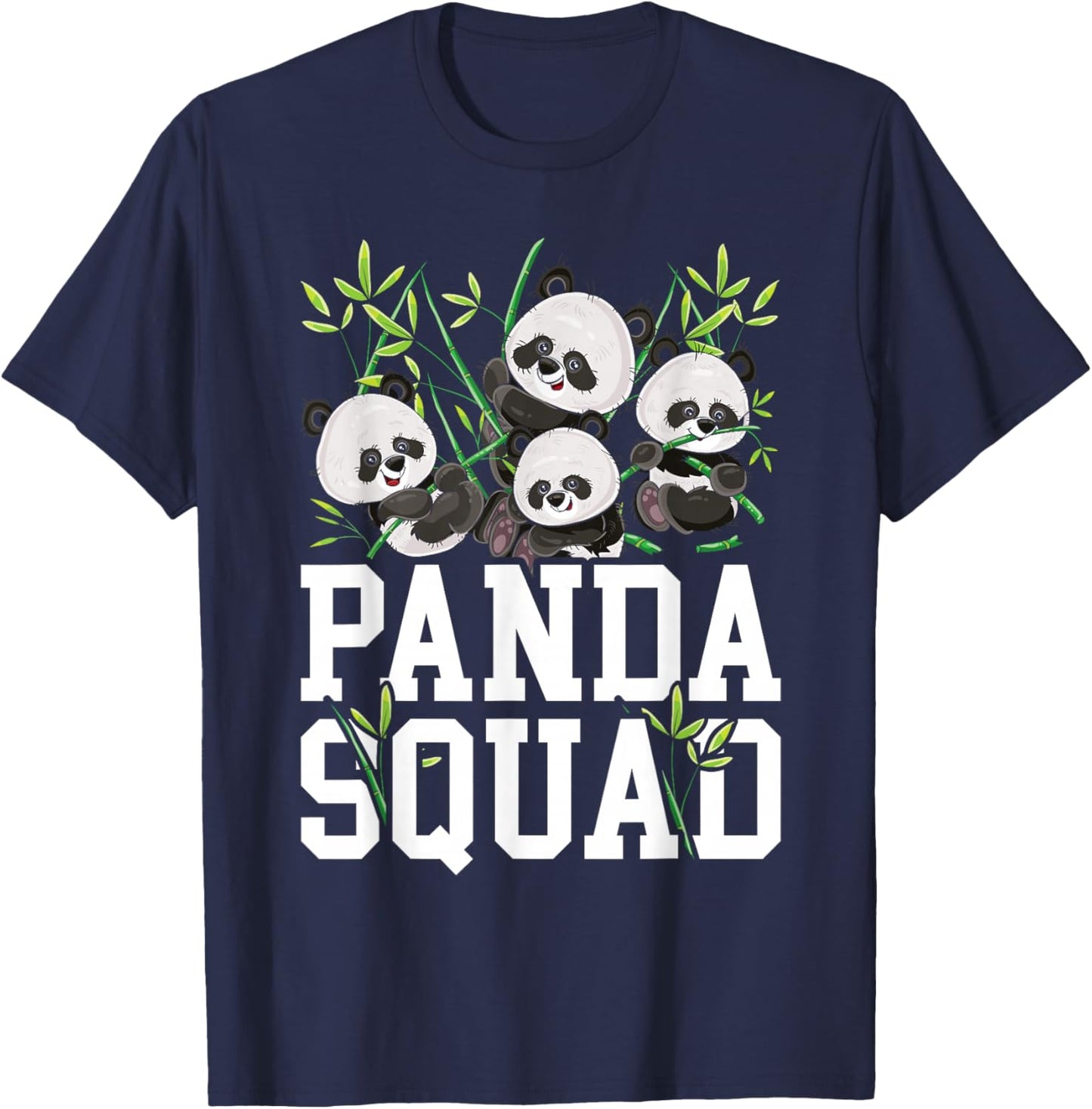 Cute Panda Family Graphic Panda Squad T-Shirt - T-Shirt | Navy