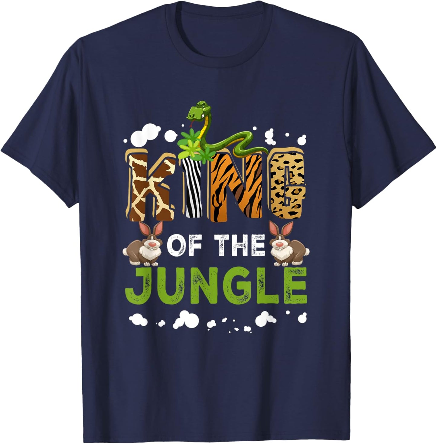 King Of The Jungle Zoo Safari Squad Family Birthday Party T-Shirt - T-Shirt | Navy