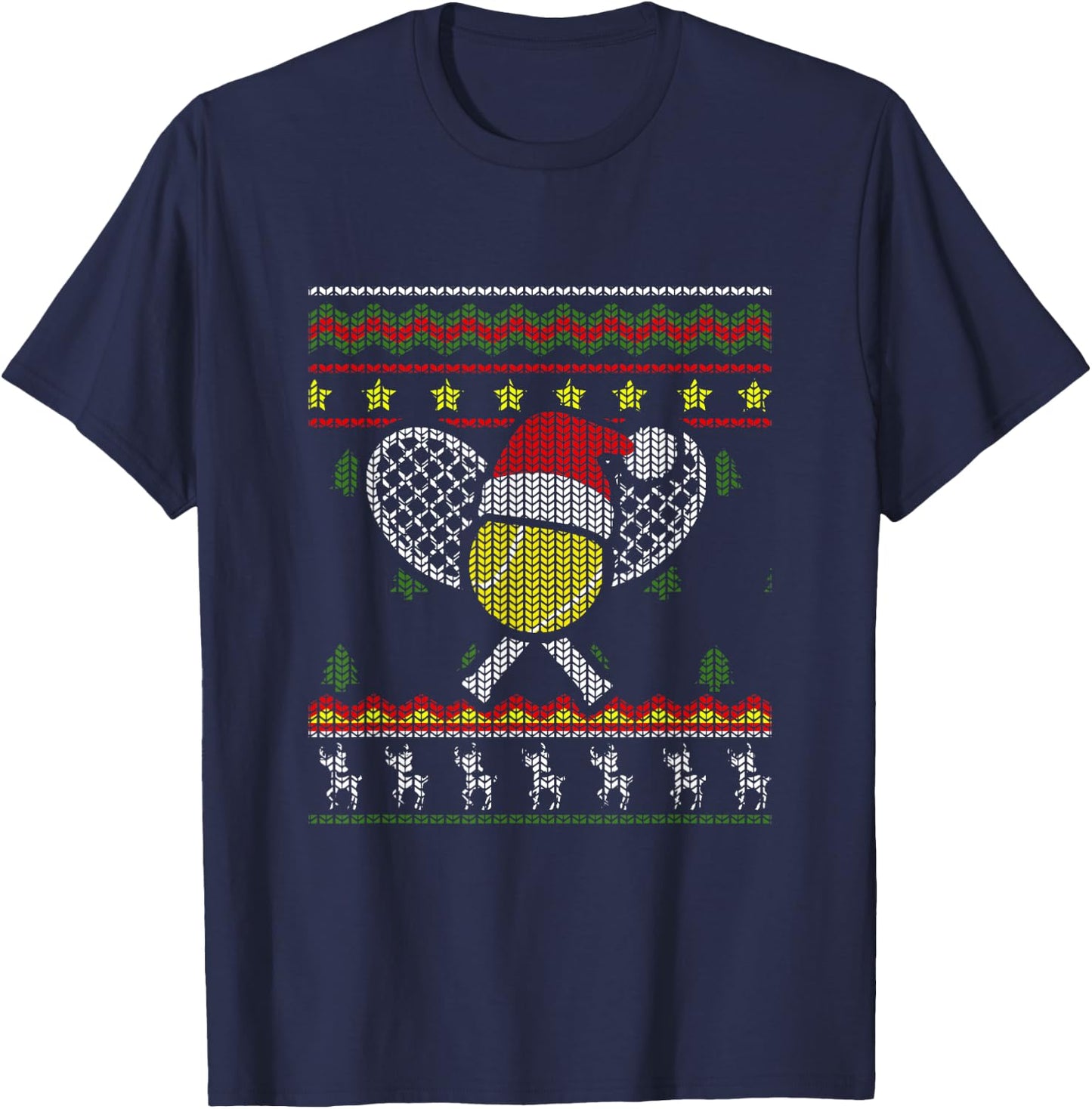 Funny Tennis Player Ugly Sweater Tennis Costume T-Shirt - T-Shirt | Navy