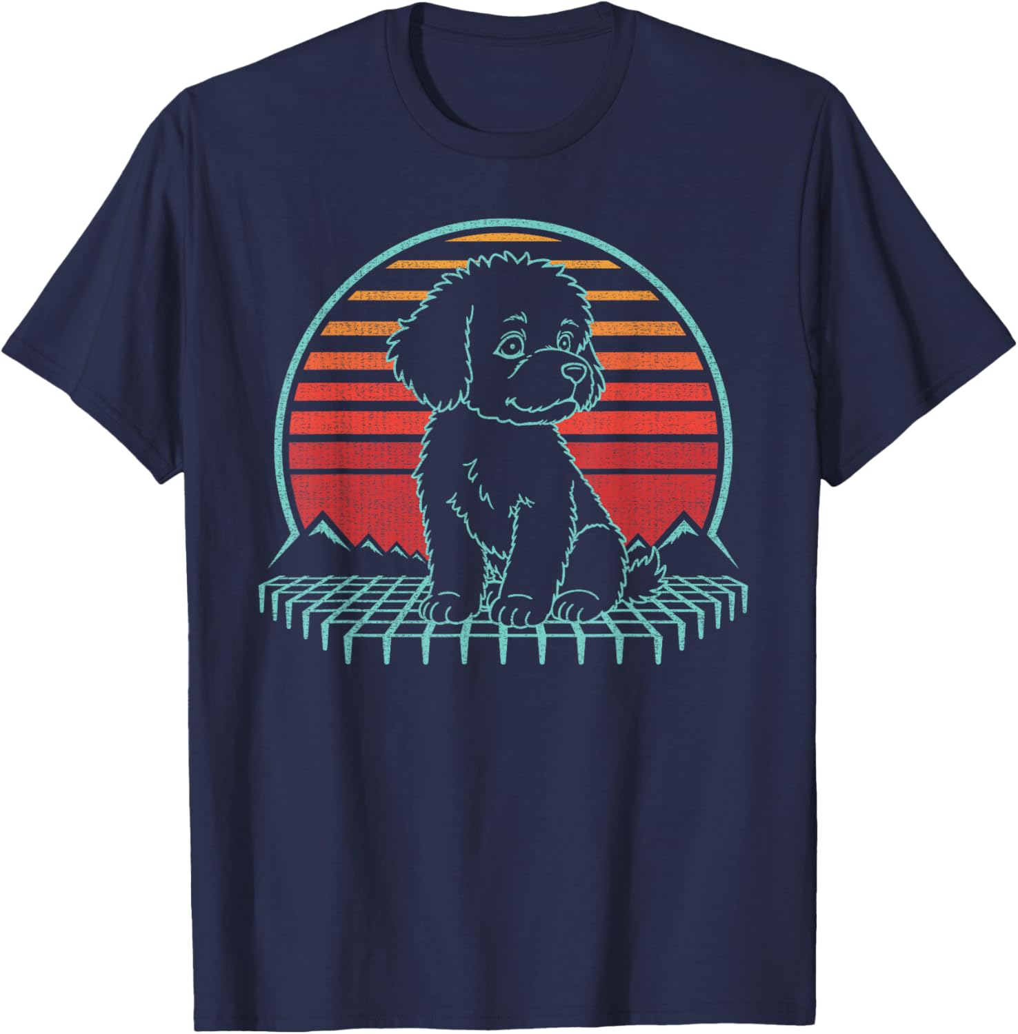 Bichon Frise Lover Dog Owner Retro Vintage 80s T-Shirt - T-Shirt | Navy