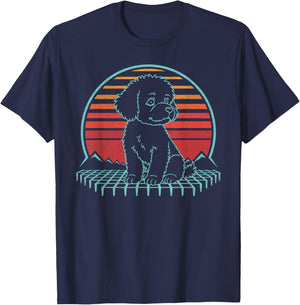 Bichon Frise Lover Dog Owner Retro Vintage 80s T-Shirt - T-Shirt | Navy
