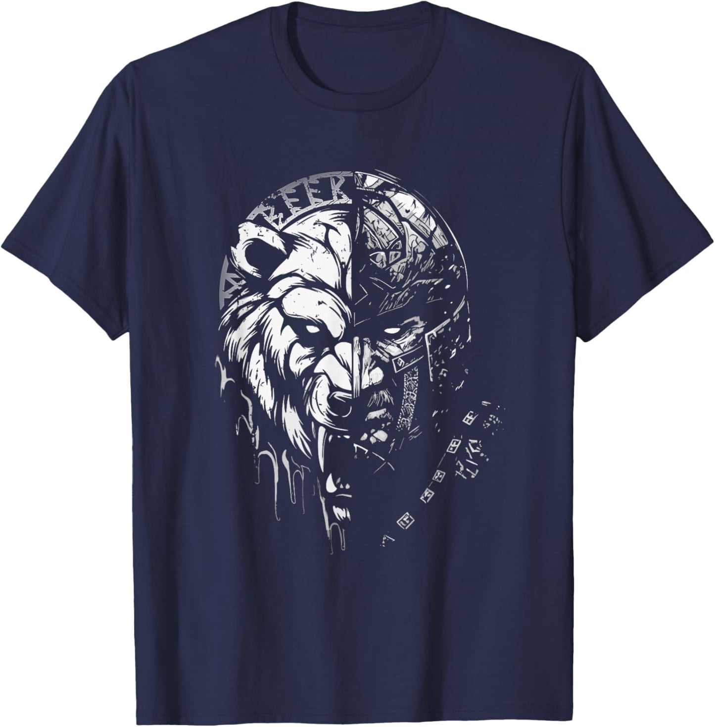 Berserk Warrior Odin Runes Norse Mythology Vikings T-Shirt - T-Shirt | Navy