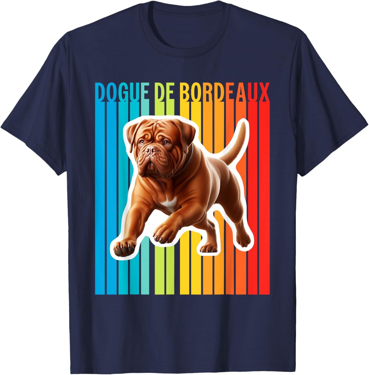 Colorful Dogue de Bordeaux T-Shirt - T-Shirt | Navy