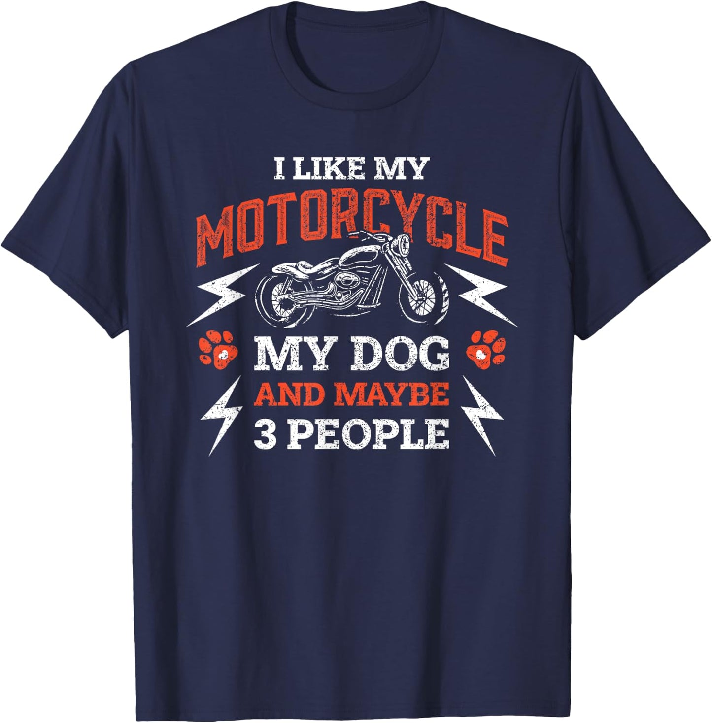 I Like My Motorcycle My Dog And Three People Women T-Shirt - T-Shirt | Navy