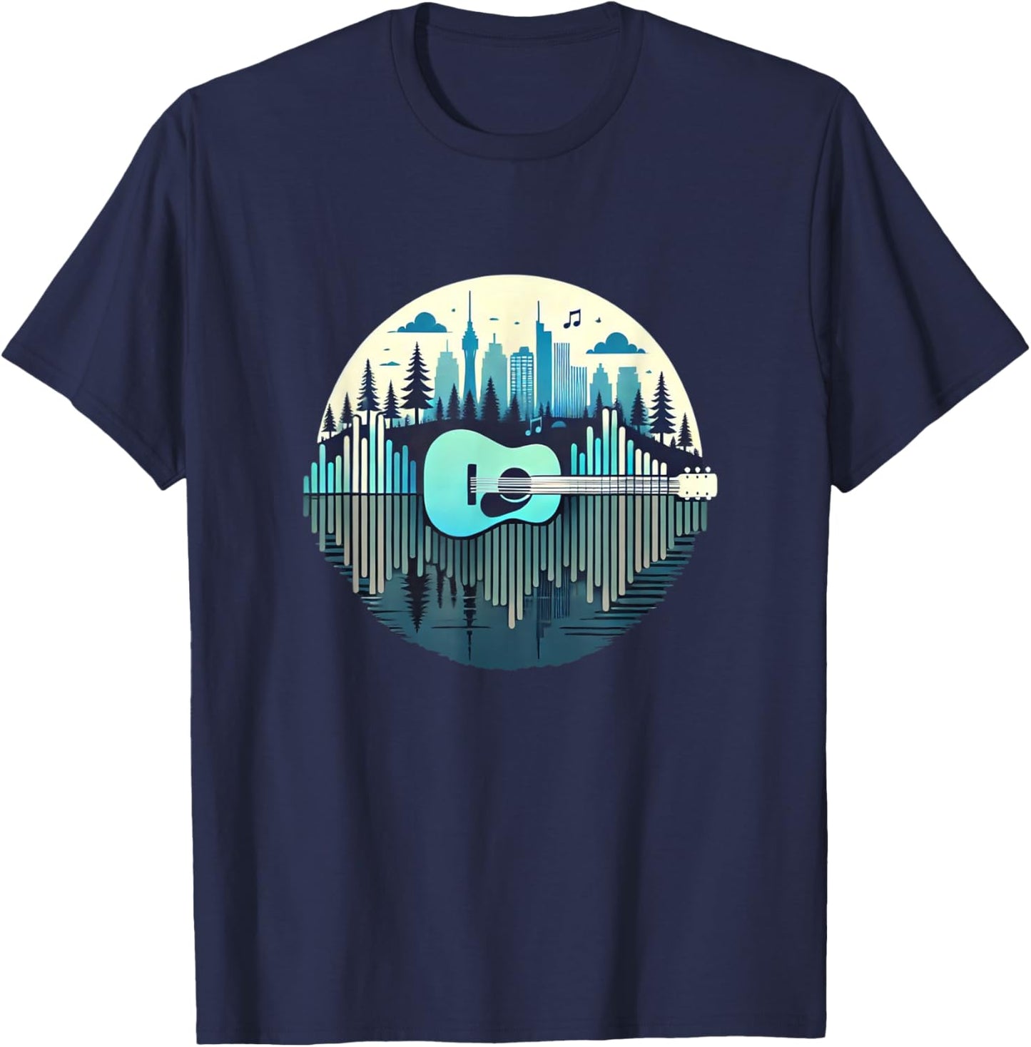 guitar man gift guitarist , Black, S T-Shirt - T-Shirt | Navy