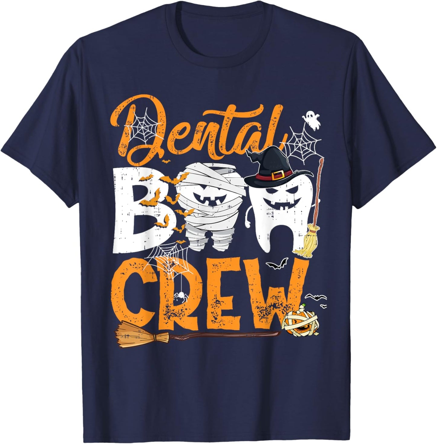 Dental Boo Crew Funny Dentist Assistant Halloween Costume T-Shirt - T-Shirt | Navy
