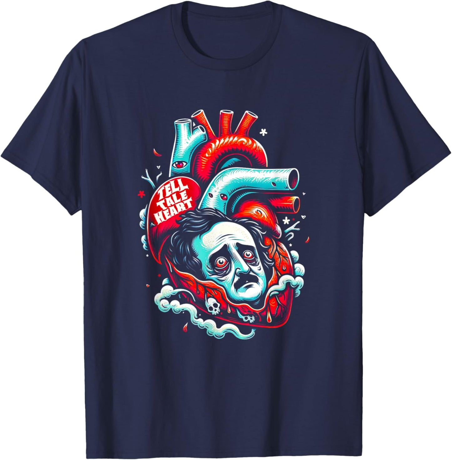Edgar Allan Poe Tell-Tale Heart Literary Lover T-Shirt - T-Shirt | Navy