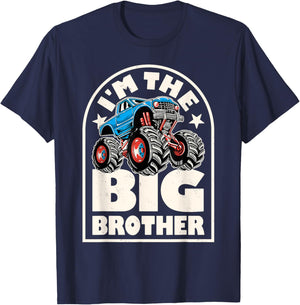 Monster Truck Brother Big Bro Family Matching Retro Racing T-Shirt - T-Shirt | Navy