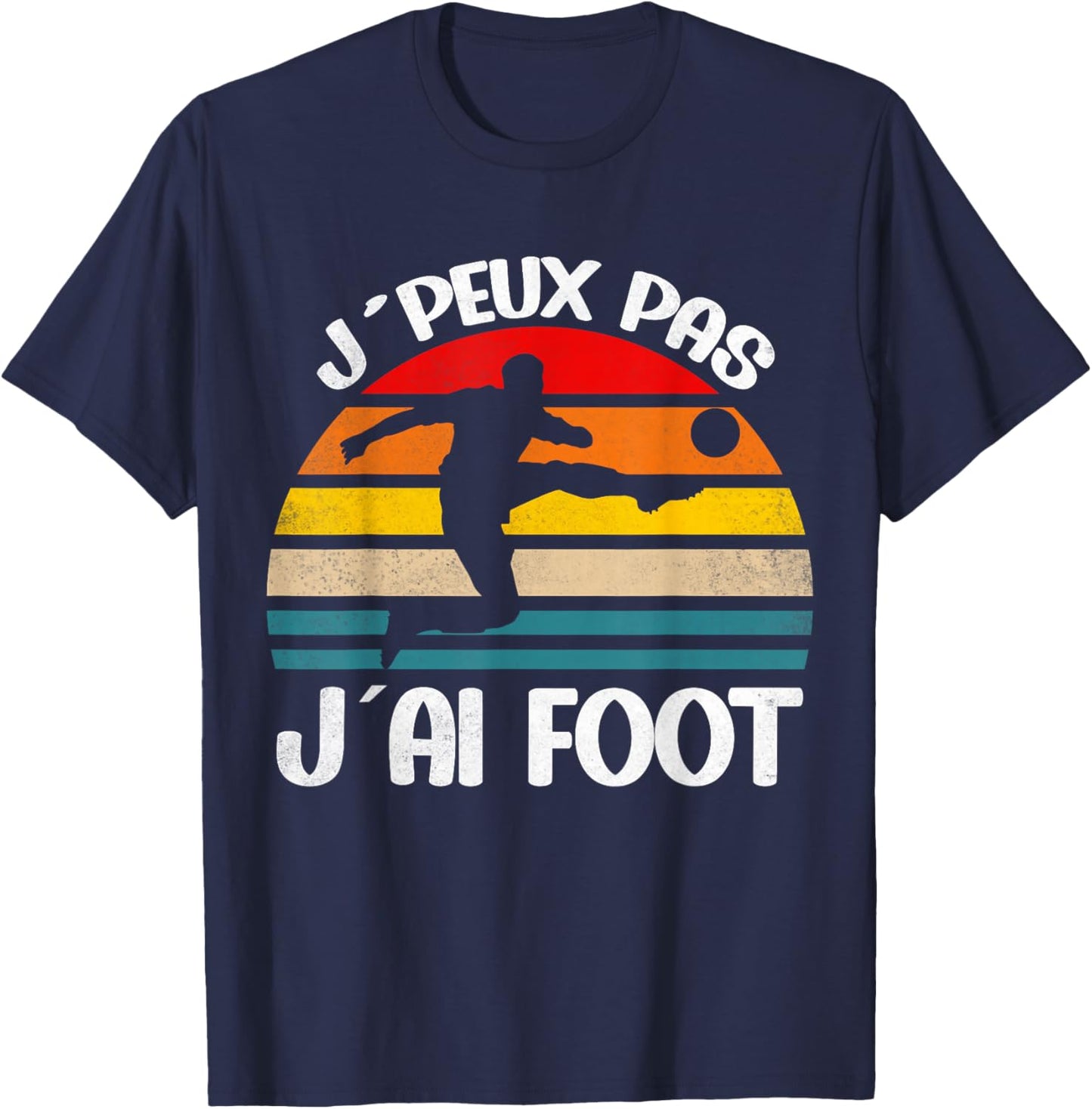 J´Peux Pas J´Ai Football For Children Boys , Black, S T-Shirt - T-Shirt | Navy