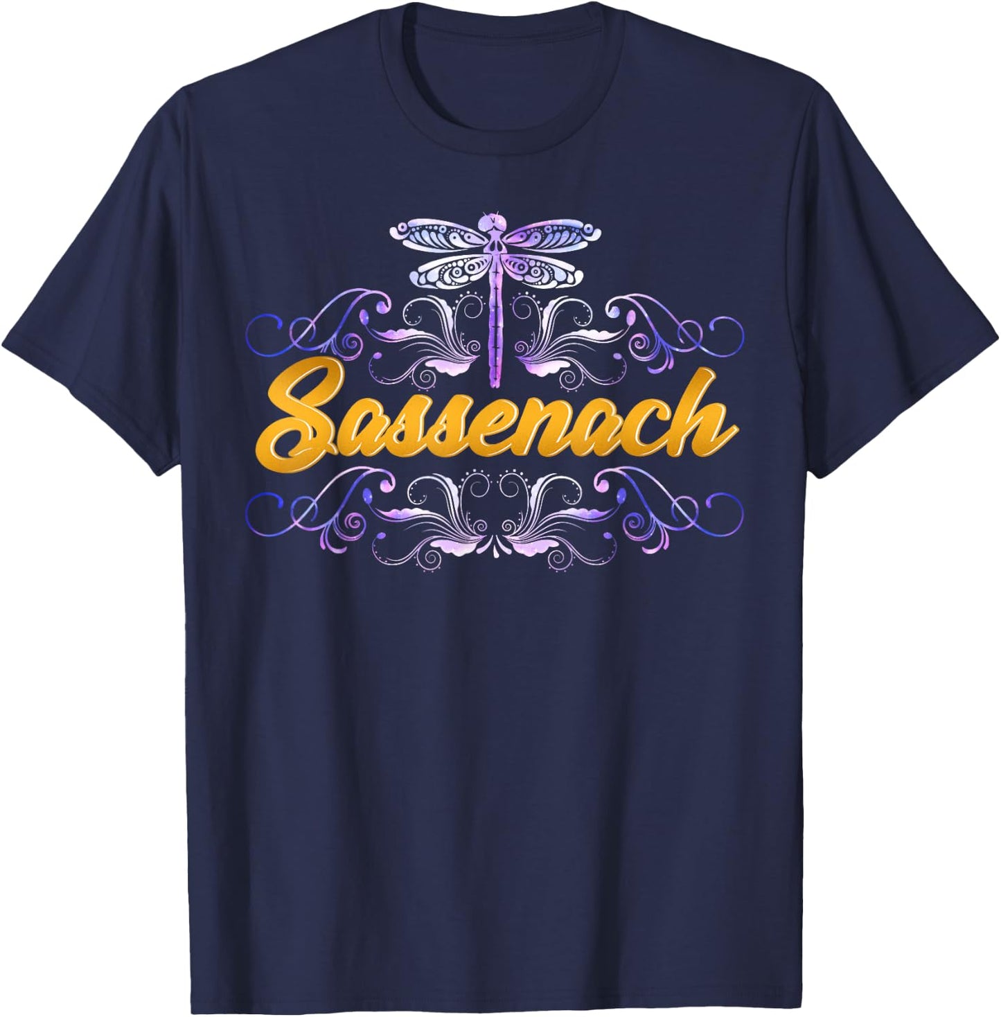 Sassenach Outlander Gaelic Dragonfly Men and Women T-Shirt - T-Shirt | Navy