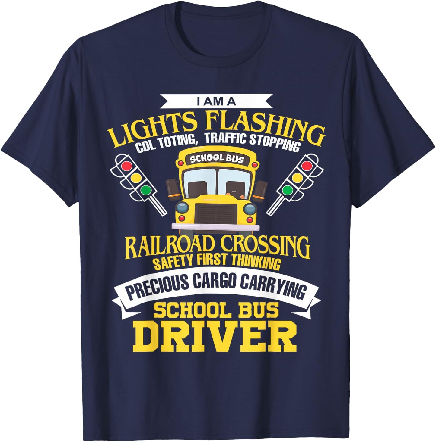 Im A School Bus Driver School Bus Driver Men Women Kids Gift T-Shirt - T-Shirt | Navy