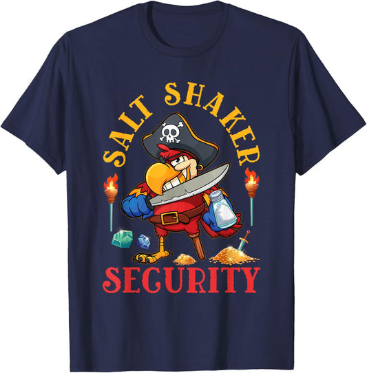 Salt-Shaker Security Pirate Head Parrot Funny Concert T-Shirt - T-Shirt | Navy