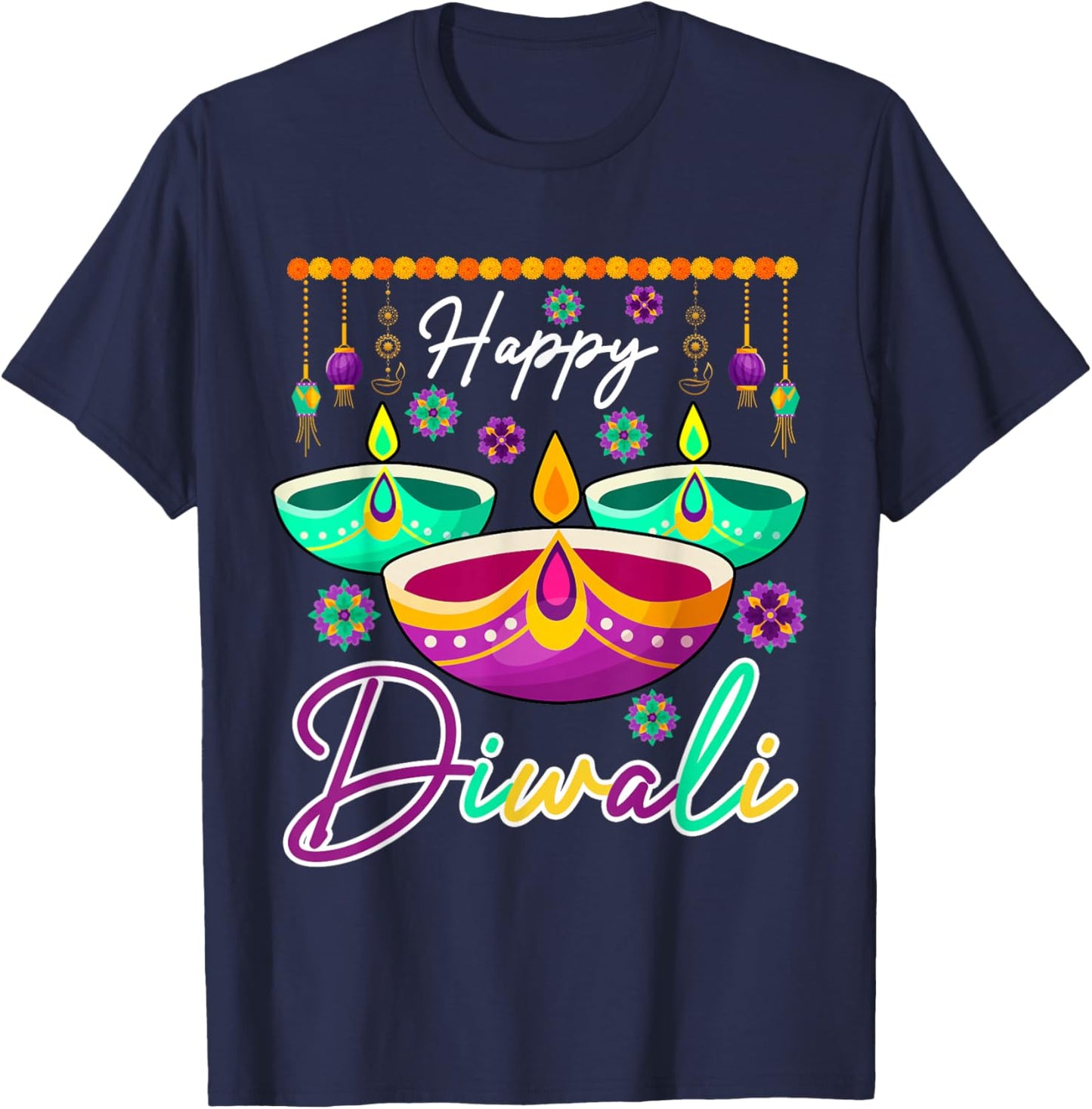 Happy Diwali Funny Festival Proud Indian Matching Family T-Shirt - T-Shirt | Navy