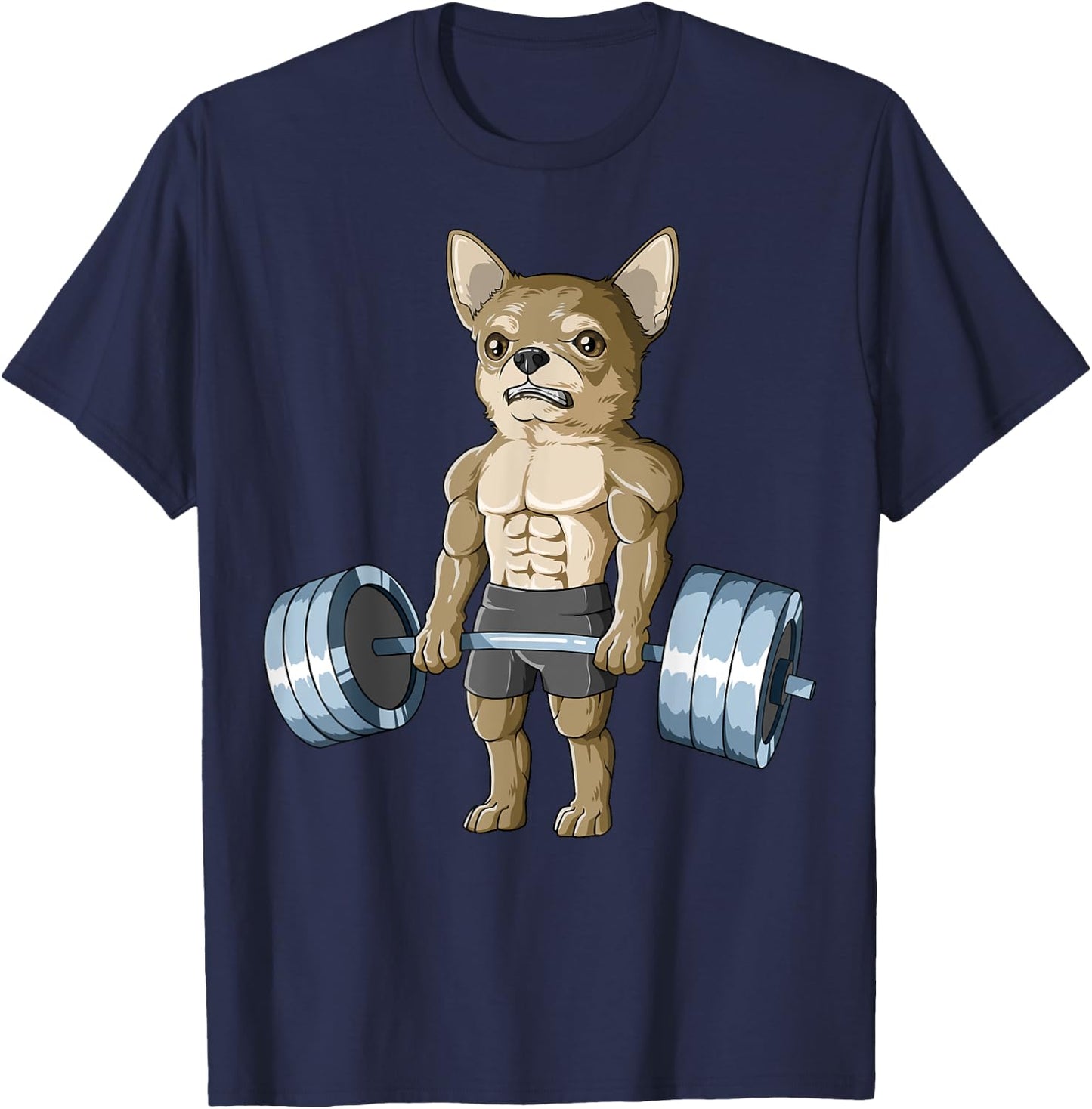Weightlifting Chihuahua Deadlifting Chihuahua Powerlifting T-Shirt - T-Shirt | Navy