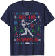 Baseball Softball Ho Ho Homerun Ugly Christmas Sweater Party T-Shirt - T-Shirt | Navy