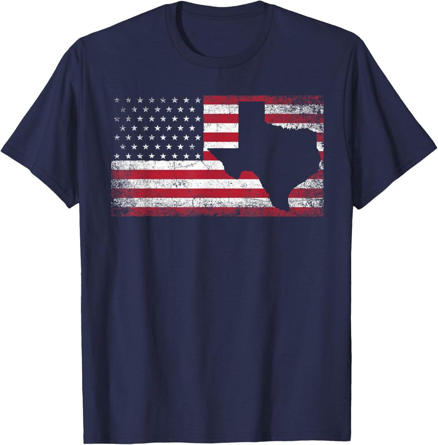 American Flag Texas 4th of July Vintage Gift Men Women Retro Small T-Shirt - T-Shirt | Navy