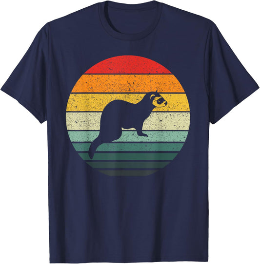 Vintage Ferret Retro T-Shirt - T-Shirt | Navy
