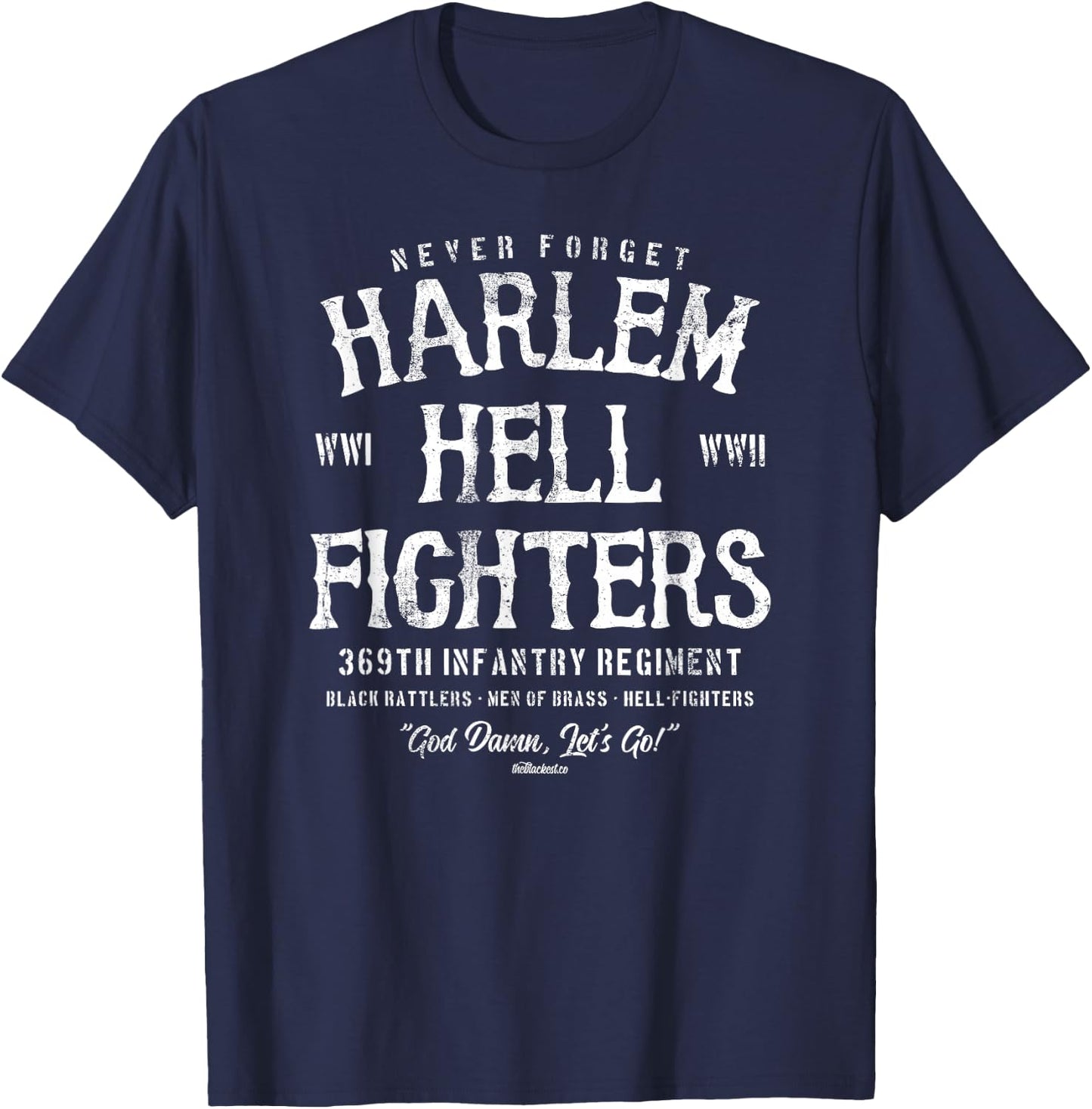 Harlem Hellfighters Black Military History Soldiers WWI WWII T-Shirt - T-Shirt | Navy