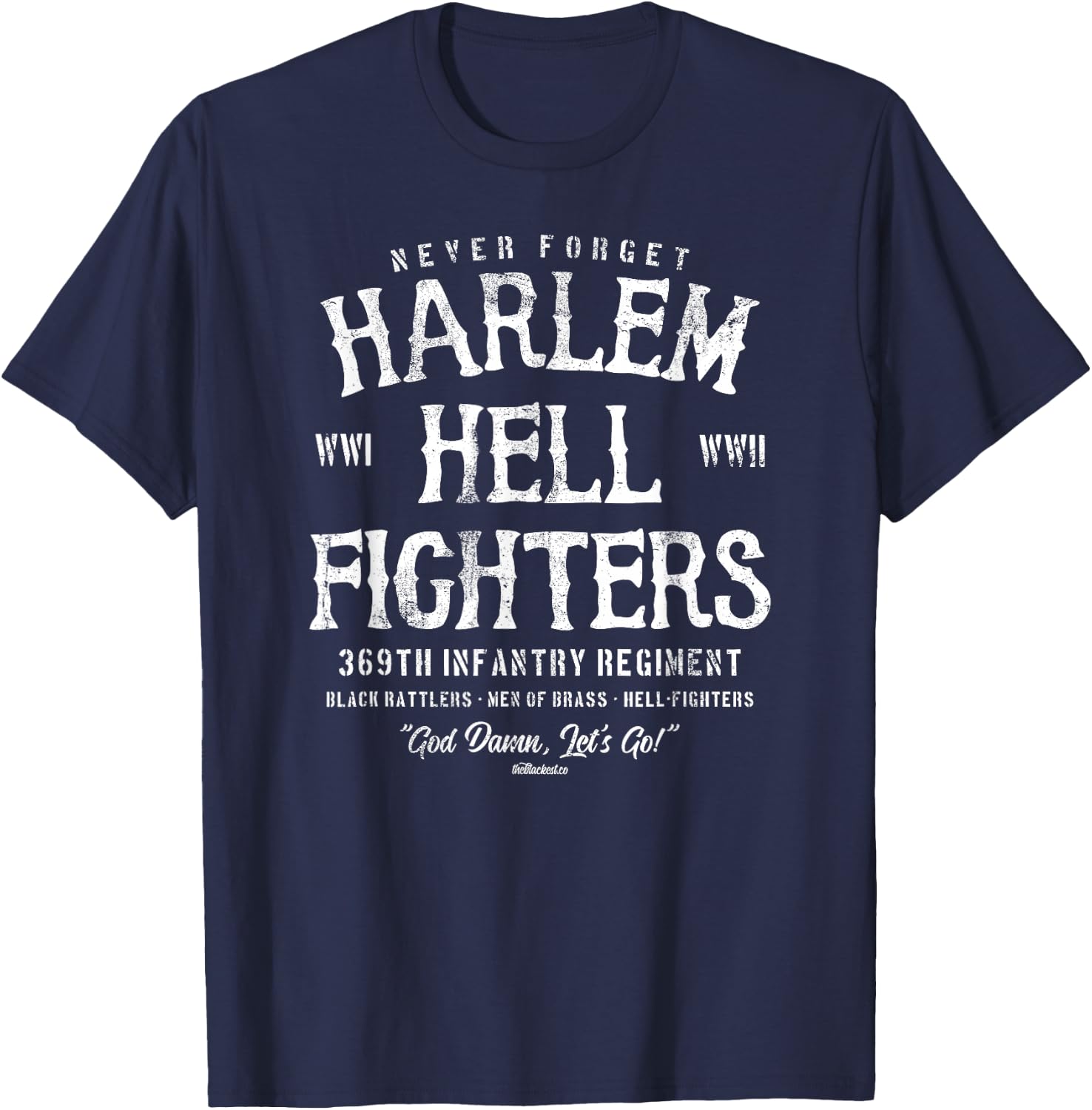 Harlem Hellfighters Black Military History Soldiers WWI WWII T-Shirt - T-Shirt | Navy