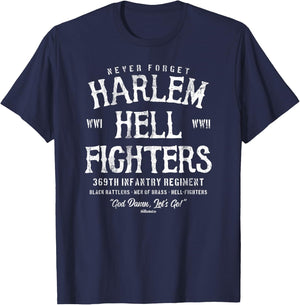 Harlem Hellfighters Black Military History Soldiers WWI WWII T-Shirt - T-Shirt | Navy
