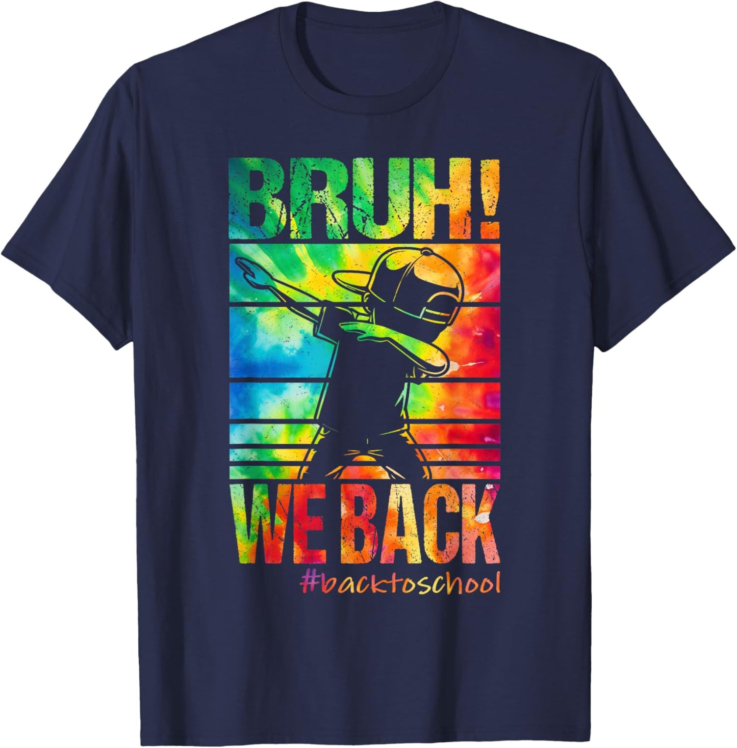 Bruh We Back First Day Of School Kids Back To School Boys T-Shirt - T-Shirt | Navy
