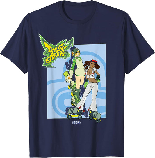 Jet Set Radio Duo Gum, Piranha SEGA Dreamcast Video Game T-Shirt - T-Shirt | Navy