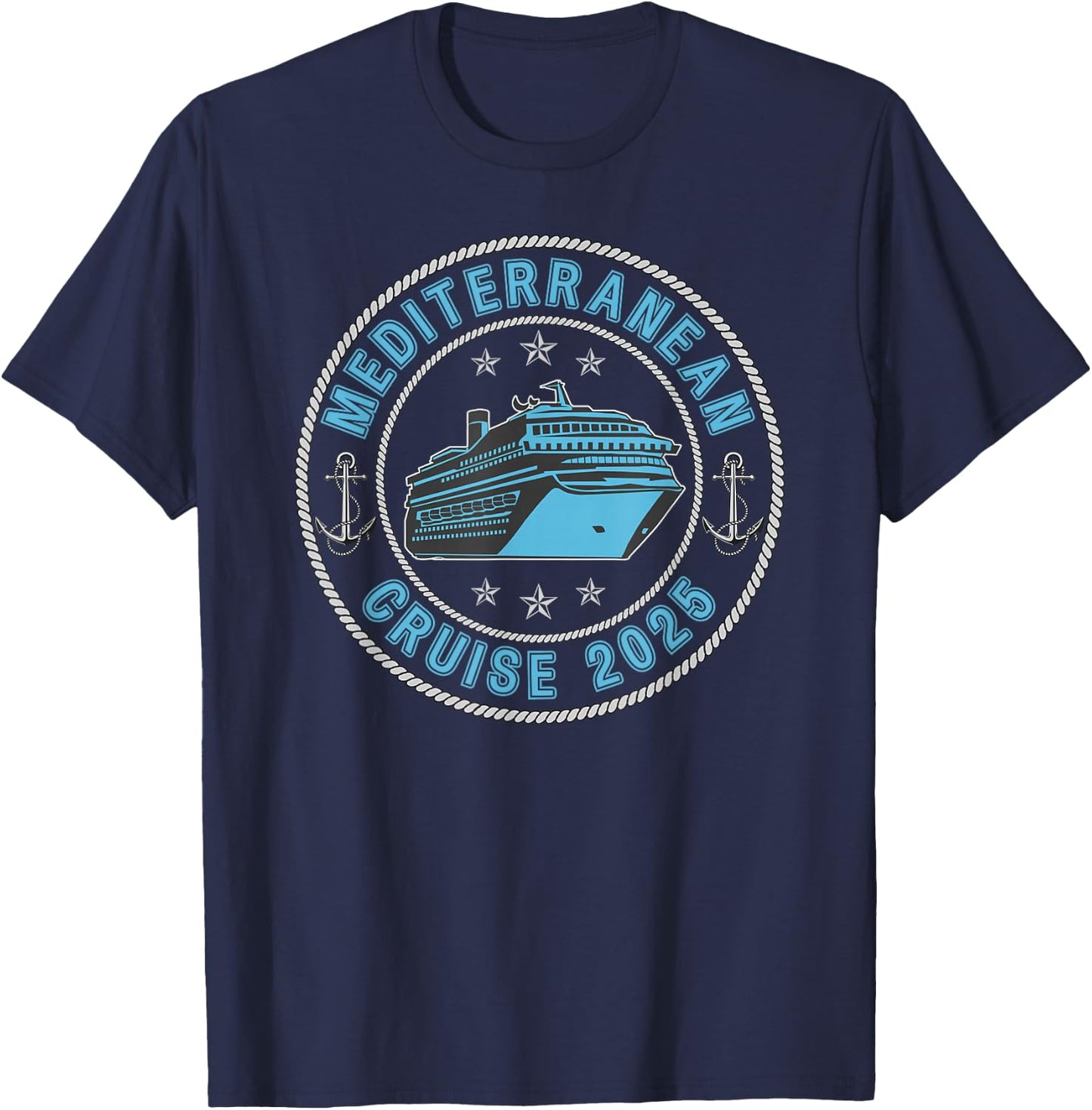 Mediterranean Cruise 2025 European Cruising Family Cruise T-Shirt - T-Shirt | Navy