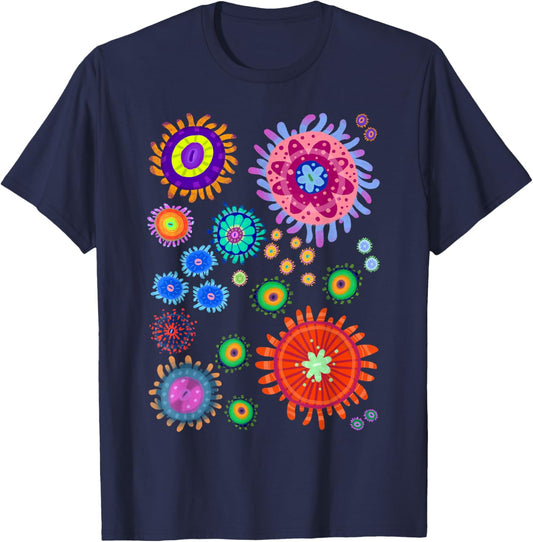 Tropical Zoanthid Saltwater Flower Polyp Coral Reef Pattern T-Shirt - T-Shirt | Navy