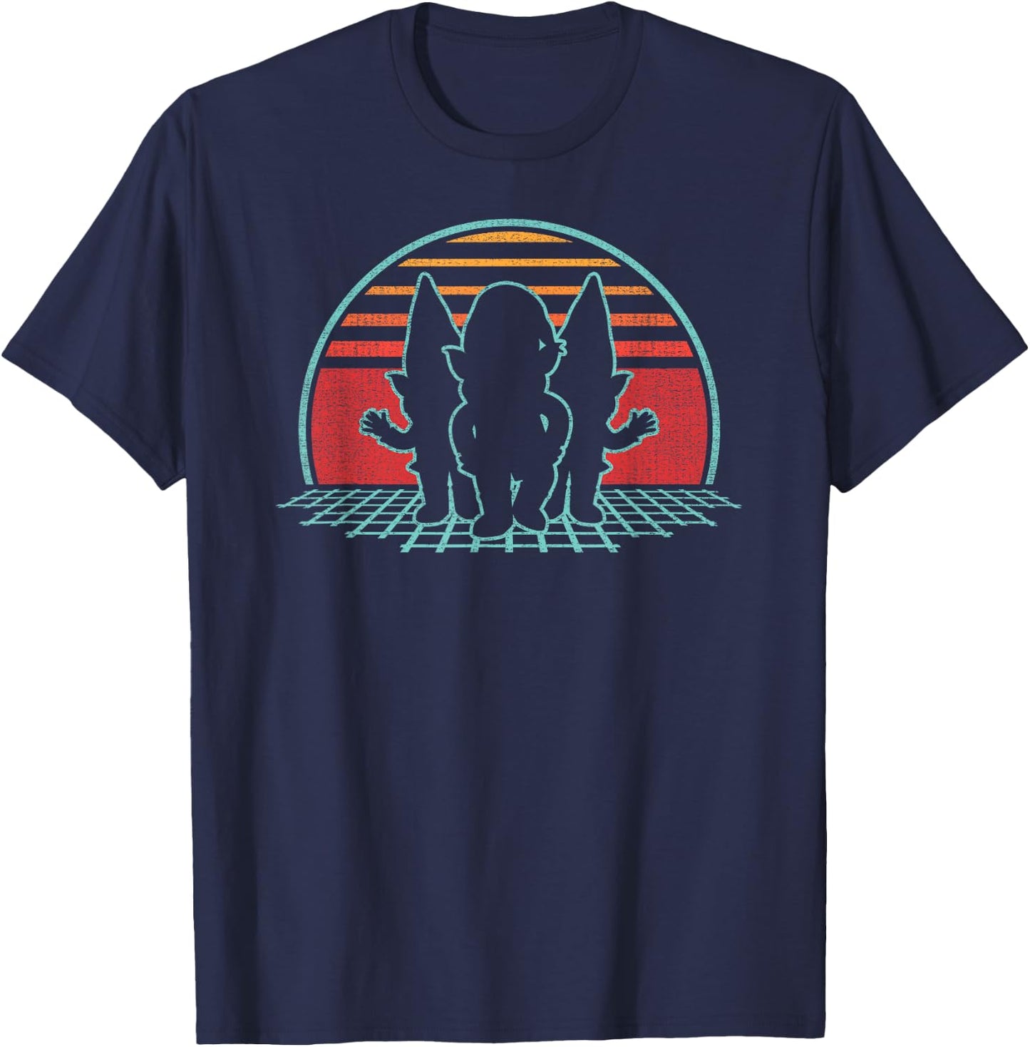 Gnomes Retro Vintage 80s Style Garden Gnome Lover Gift T-Shirt - T-Shirt | Navy