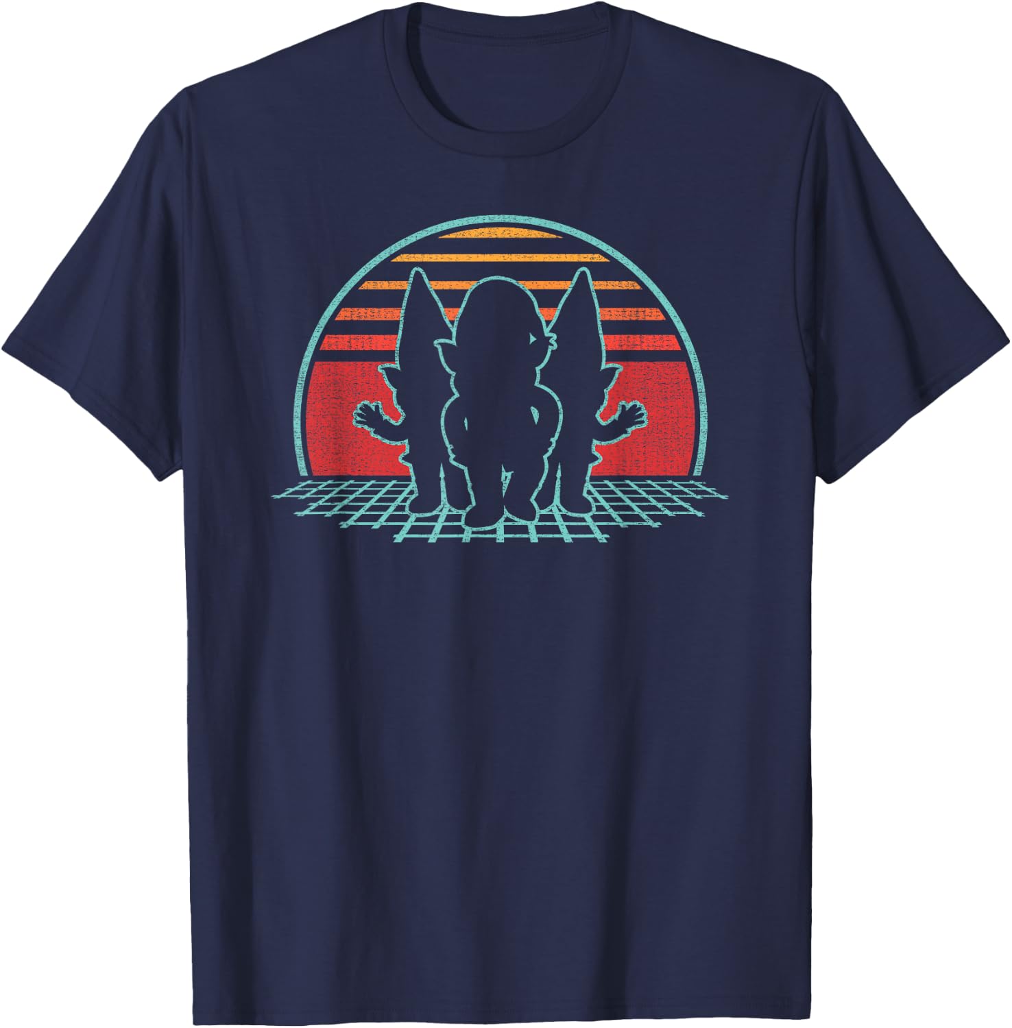 Gnomes Retro Vintage 80s Style Garden Gnome Lover Gift T-Shirt - T-Shirt | Navy