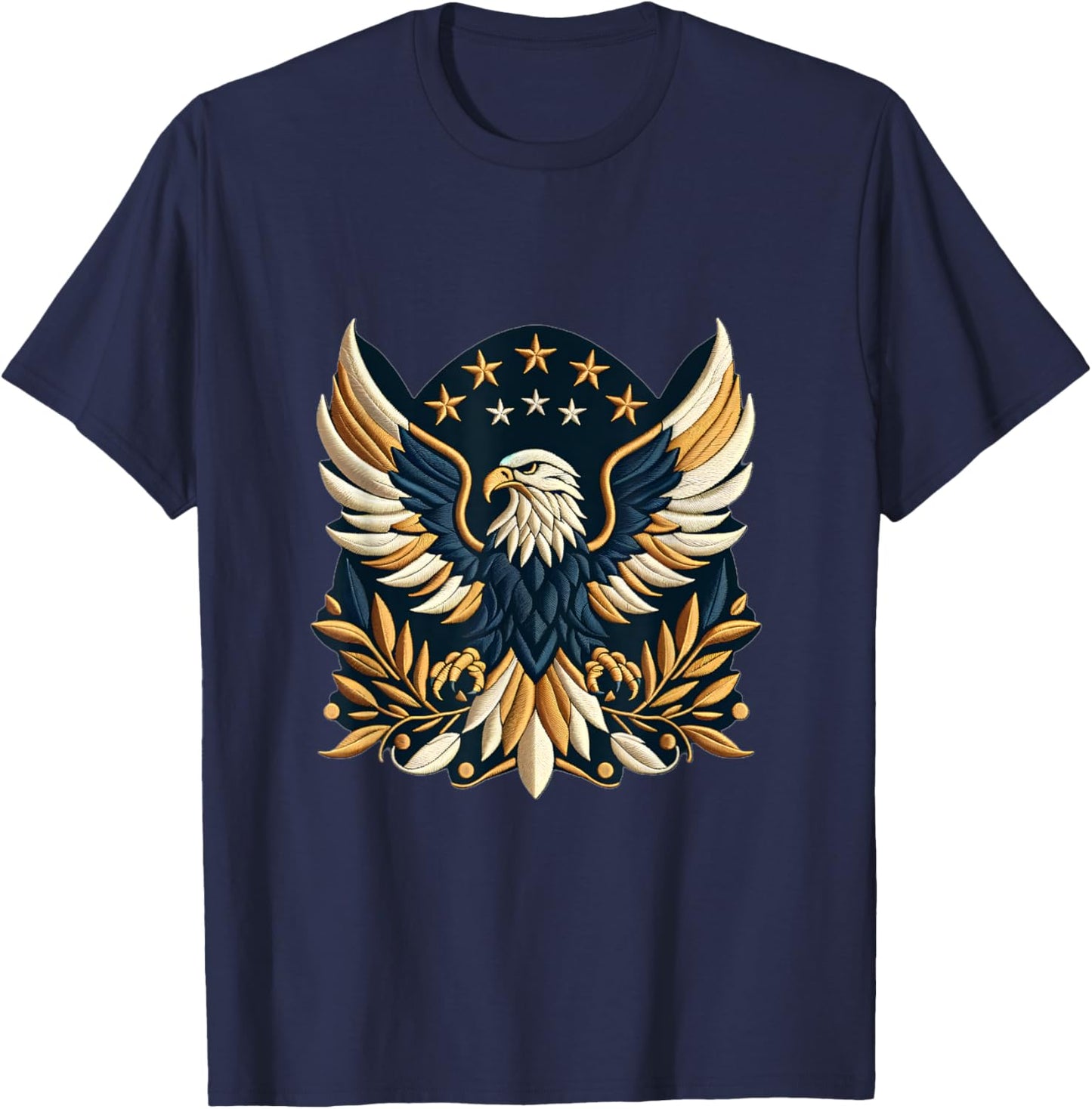 American Eagle Emblem Embroidery-Inspired design T-Shirt - T-Shirt | Navy