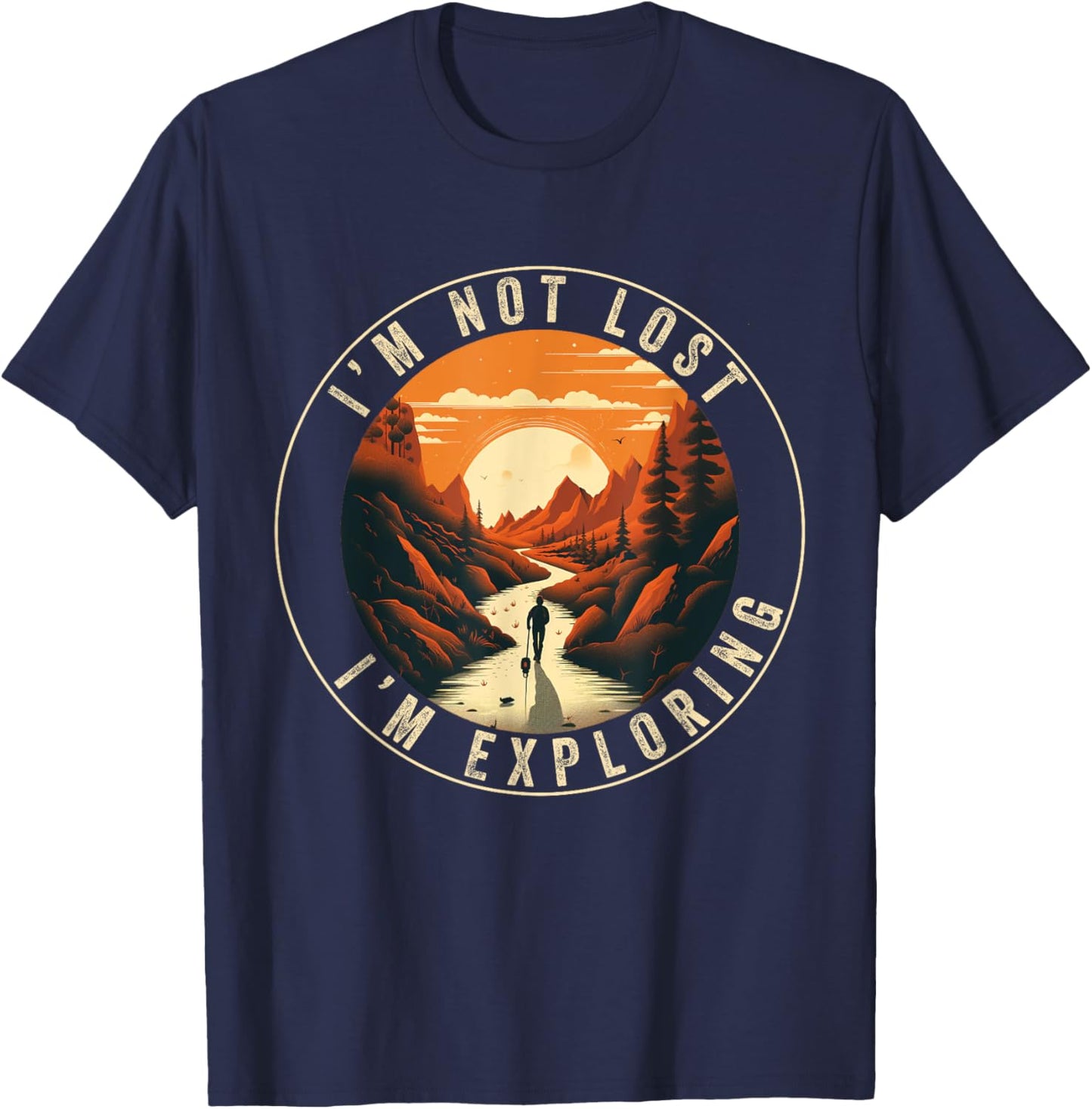 Hiking Women Nature outdoorsy Funny Hiker Hike Lover T-Shirt - T-Shirt | Navy