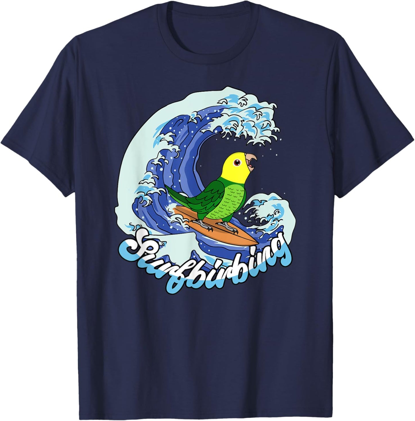 Surfbirbing Parrot I Double Yellow-headed Amazon T-Shirt - T-Shirt | Navy