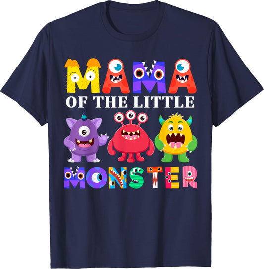 Mama Little Monster Kids 1st Birthday Party Family Monster T-Shirt - T-Shirt | Navy