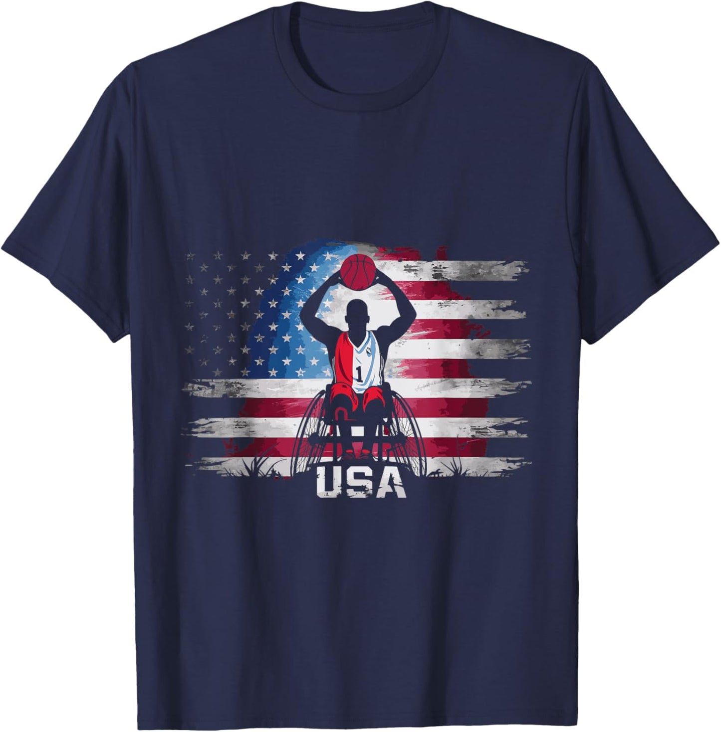 USA Wheelchair Basketball T-Shirt - T-Shirt | Navy