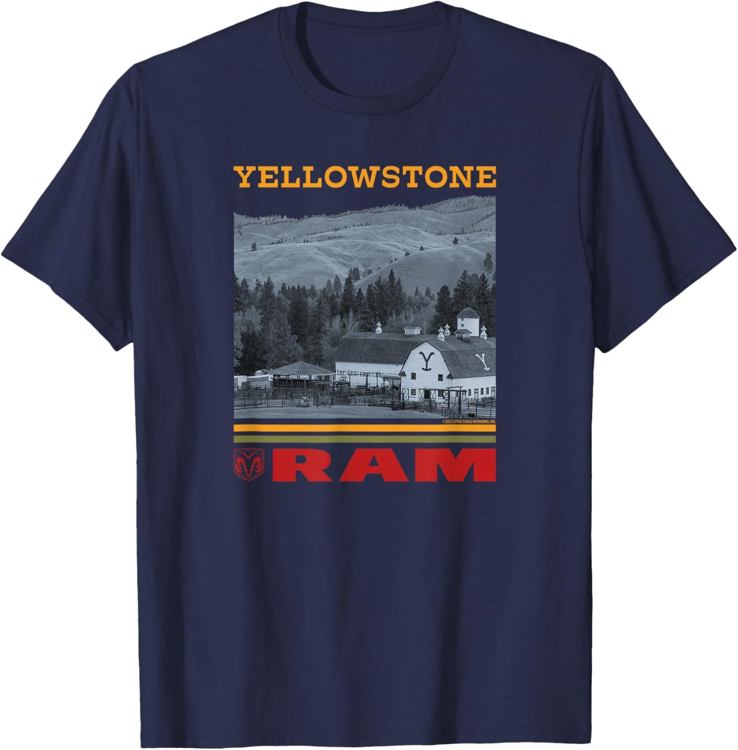 Yellowstone x Ram Trucks Scenic T-Shirt - T-Shirt | Navy