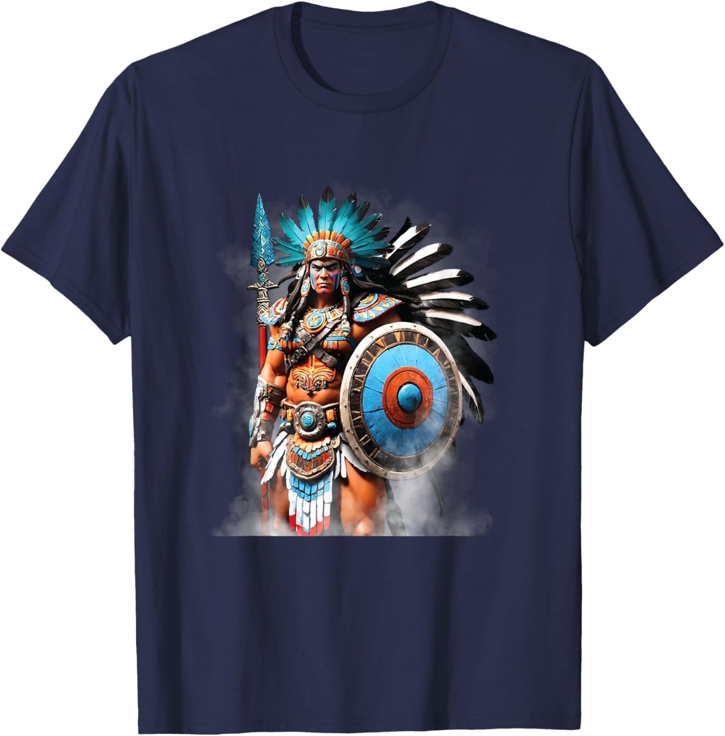 Huitzilopochtli Aztec Sun and War God Tenochtitlan Mayan T-Shirt - T-Shirt | Navy